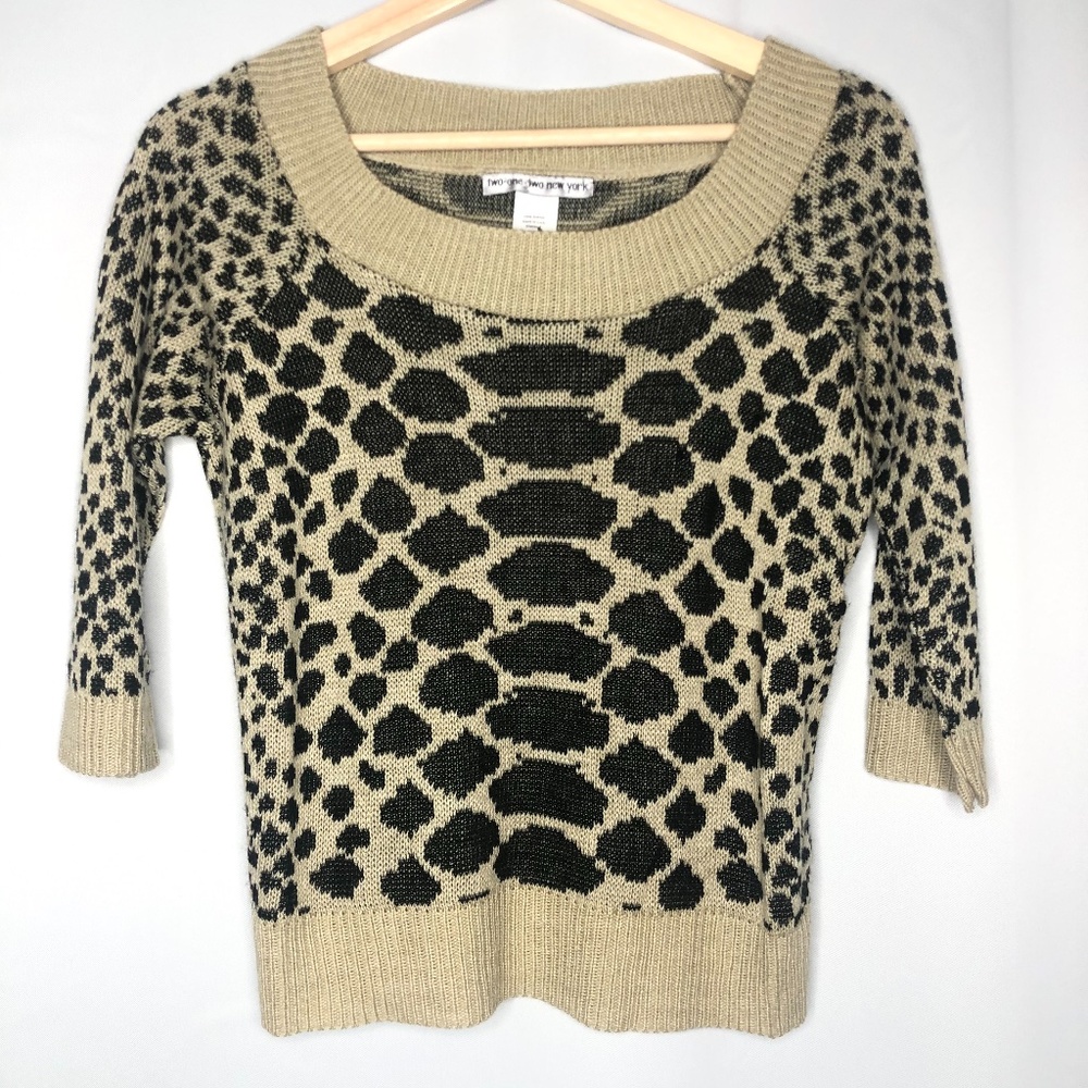 212 New York Cropped 3/4 Sleeve Sweater, Sz S